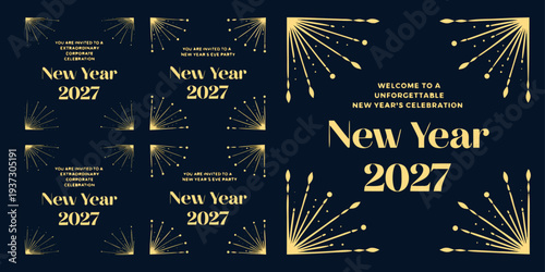 Welcome to an Unforgettable New Year 2027 Celebration – Elegant Gold & Black Festive Design for Parties, Events, Invitations, and Holiday Promotions