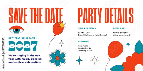 Save the Date – New Year Celebration 2027 at Grand Ballroom | Live Music, Dancing, Food, Drinks & Festive Party Details