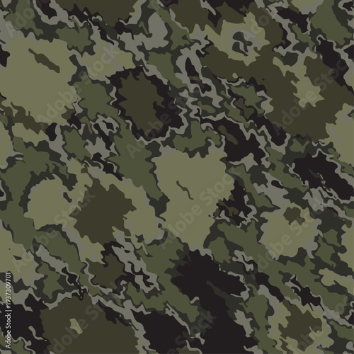 Full Seamless camouflage pattern in sand, khaki, cream and dark olive blocks. Desert field print background suited to rugged fabric, safari fashion and outdoor surface design.