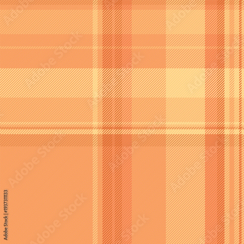 Lovely texture background fabric, festive check vector seamless. Rag pattern plaid tartan textile in orange and atomic tangerine colors.