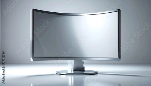 Isolated against a white backdrop is an ultra wide curve lcd monitor screen
