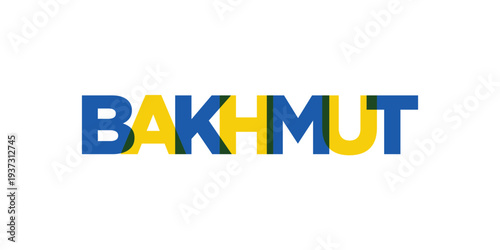 Bakhmut in the Ukraine emblem. The design features a geometric s