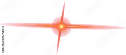 Vibrant orange light effect with radial beams and glow