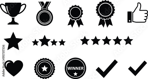 Collection of award and rating icons