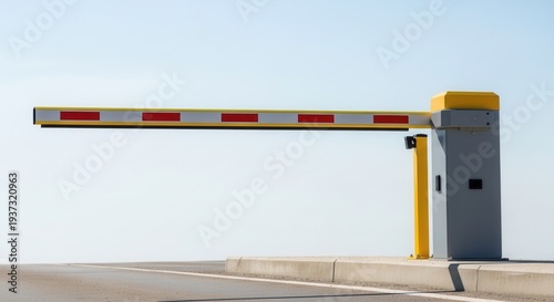 Barrier Gate at Road Entrance: Security System and Traffic Management in Open Air