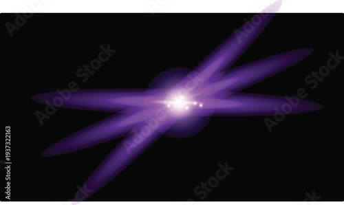 Vibrant purple light effect with radiating beams on black background