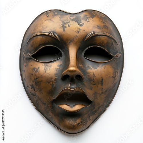 Decorative Mask in Red and Gold Color Crafted for a Festive Occasion or Celeb...