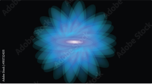 Mesmerizing light effect blue glow radiating from a central point