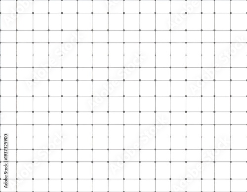 Symmetrical grid of gray lines with small dots at each intersection, on a white background