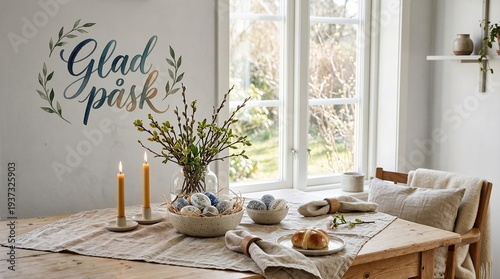 Swedish Easter Greeting with Elegant “Glad Påsk” Lettering