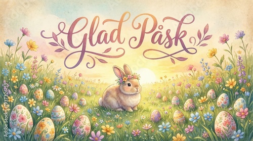 Swedish Easter Greeting with Elegant “Glad Påsk” Lettering