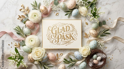 Swedish Easter Greeting with Elegant “Glad Påsk” Lettering