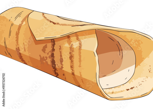 A delicious rolled up crepe pastry.