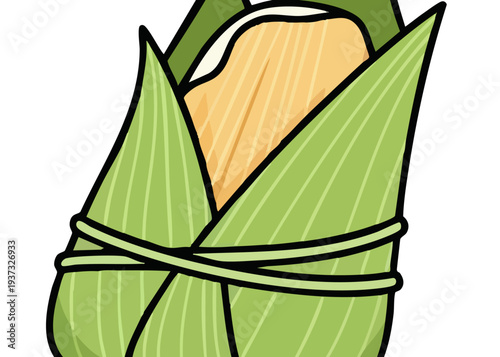 Traditional food wrapped in green leaves.