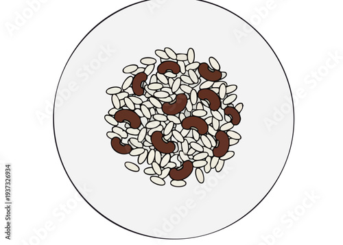 A plate of rice and beans.