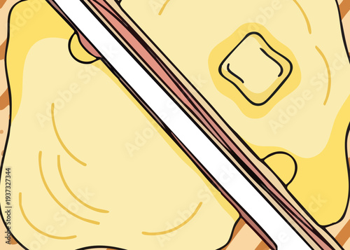 Close-up of melted cheese on toast.