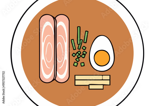 Delicious breakfast plate with egg and ham.