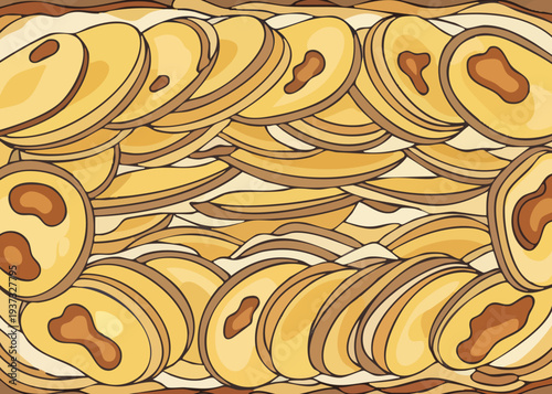 A pile of dog treats with bone shapes.