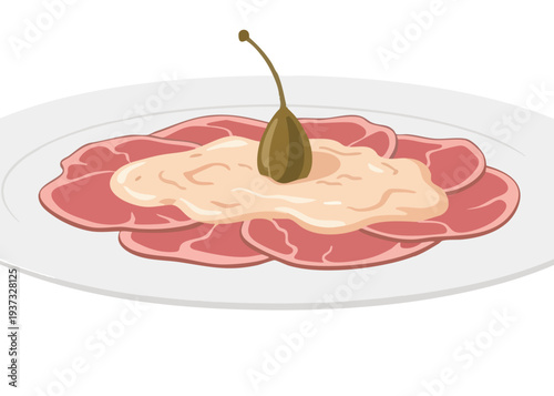 Delicious plate of cured raw meat.