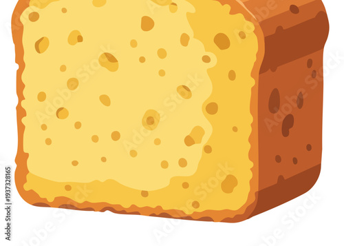 A cartoon illustration of a slice bread.