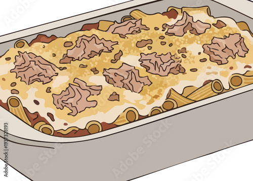 Delicious Lasagna Dish with Melted Cheese and Meat.