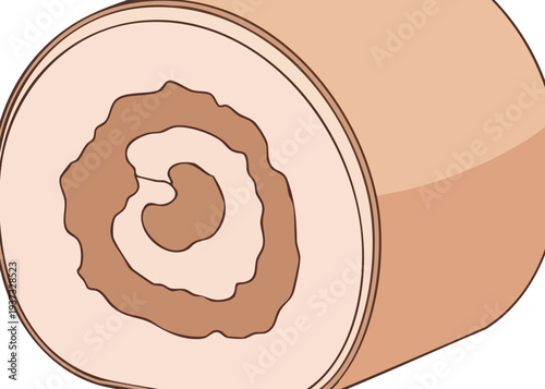 Detailed Cross Section of a Tree Trunk with Visible Rings.