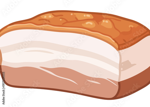A cartoon illustration of a slice of cooked bacon.