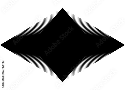 Modern rhombus black vector pattern on white background. Crystal.Striped Design Element. Vector background for covers, advertising, labels. Posters, packaging. Signboard. Place for text