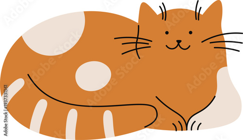 Fluffy pet doodle. Red hair cat icon