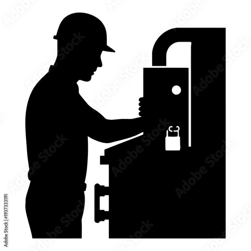 Simple black abstract shape forming a mysterious silhouette