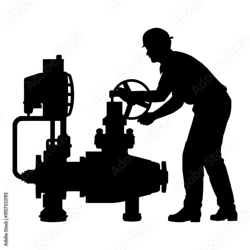 Minimalist abstract black shape on white background silhouette