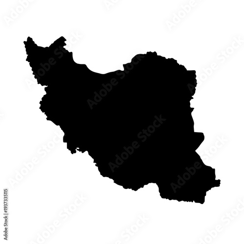 Iran country map silhouette vector illustration