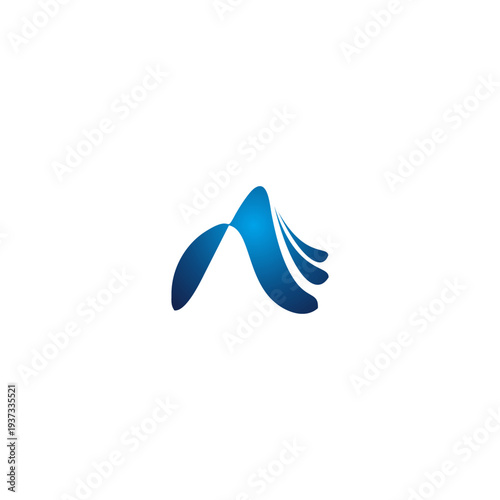 A letter calligraphic Minimal monogram emblem style vector logo