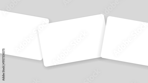 Rounded Business Card Mockup with Soft Shadow – Blank White Visiting Card, RFID Card and Hotel Door Access Control Key Card 3D Render Template