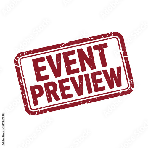 Event preview rubber stamp graphic icon on a white background.