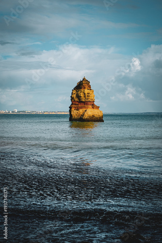 Rock formation in the ocean at Algarve coast, Portugal