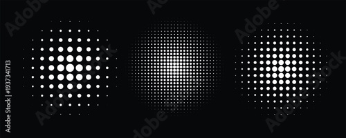 Halftone dots in circle form. round logo . vector dotted frame . design element