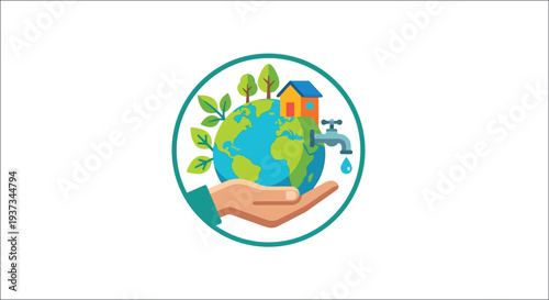 Protecting our planet hands cradling earth water and sustainable living