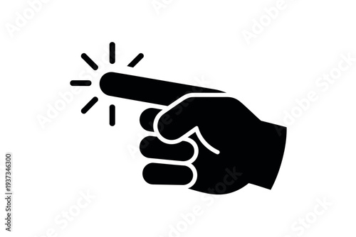 Black Hand Icon Pointing Forward