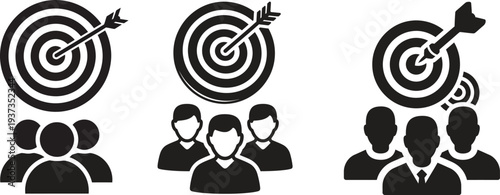 Target Audience And Marketing Strategy Icon Set