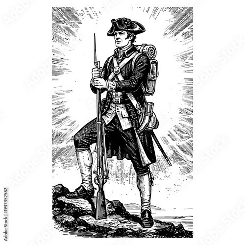 Wallpaper Mural Revolutionary War Soldier Standing with Rifle. Torontodigital.ca