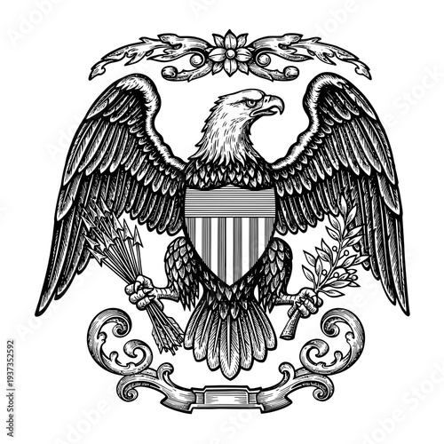 Wallpaper Mural United States Great Seal Eagle Illustration. Torontodigital.ca