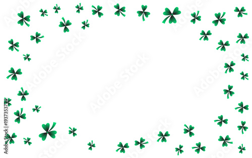 St Patrick Day Border Frame Festive Clover Leaf Design for Celebrations