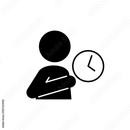 時間を確認しているイメージの人型アイコン