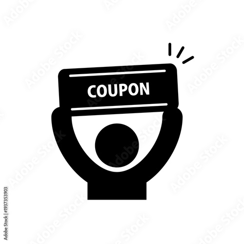 クーポンを受け取ったイメージの人型アイコン