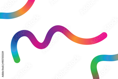 Vibrant rainbow colored wavy lines on a white background