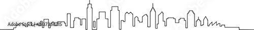 skyline manhattan silhouette single line art minimal outline