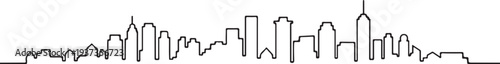 skyline nyc urban landscape continuous one line graphic
