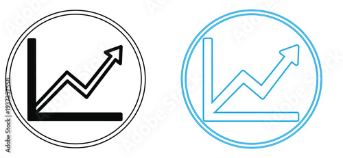 Free Download Line graph icons with arrows indicating growth and trends - GFXLoad