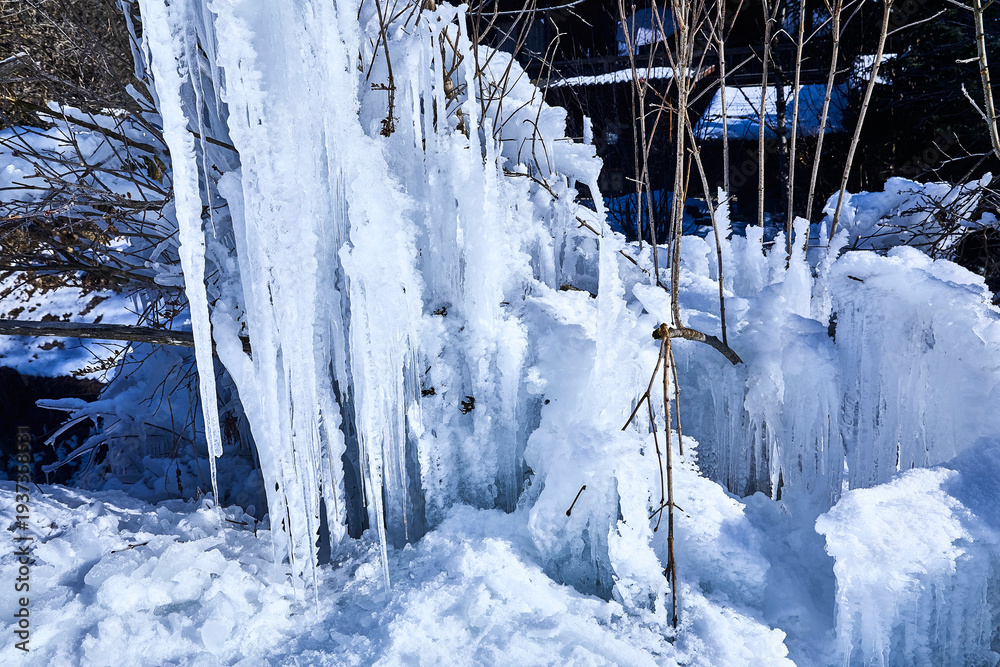 custom made wallpaper toronto digitalBeautiful ice sculpture with large icicles, detail.